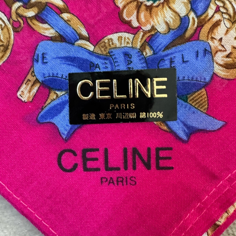 Celine scarf,  19" X 19" Cotton NWT - Picture 6 of 11